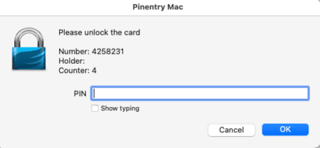 Popup to unlock card.