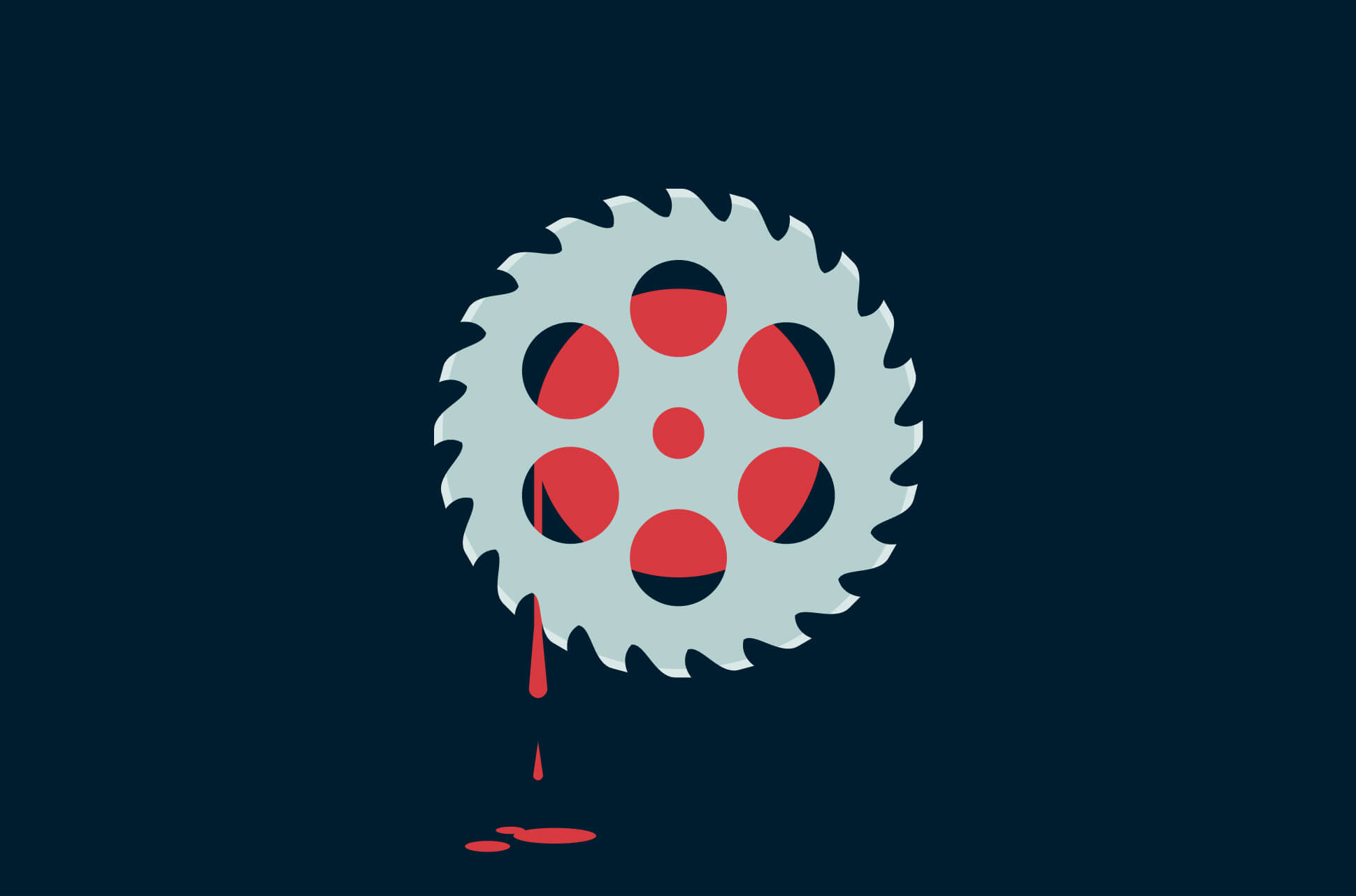 Buzz saw blade movie reel