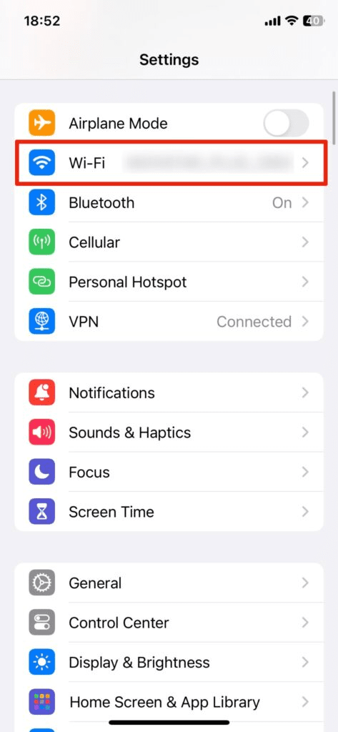 Go To Settings And Tap Wi Fi