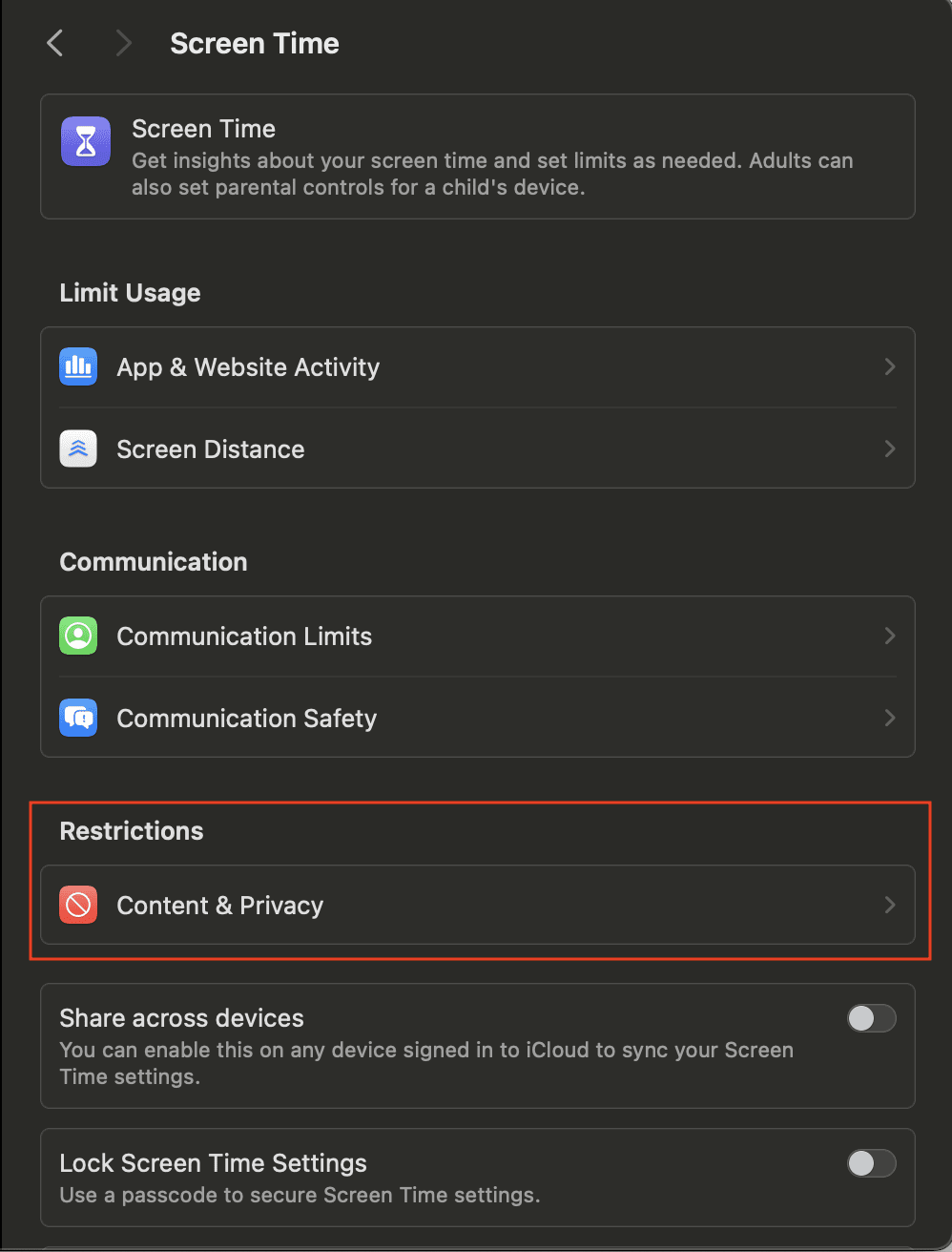 Go To System Settings Screen Time