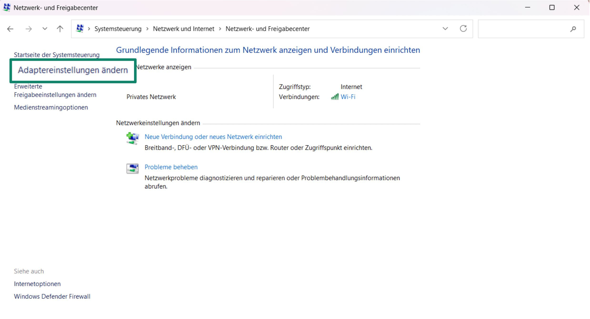 Windows's DNS settings are tied to its network adapter settings.