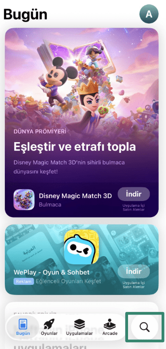 Accessing the App Store on iOS.
