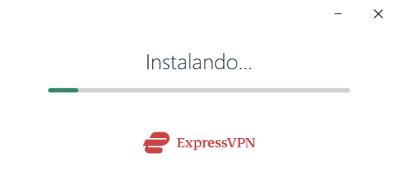 ExpressVPN installation in progress on Windows.