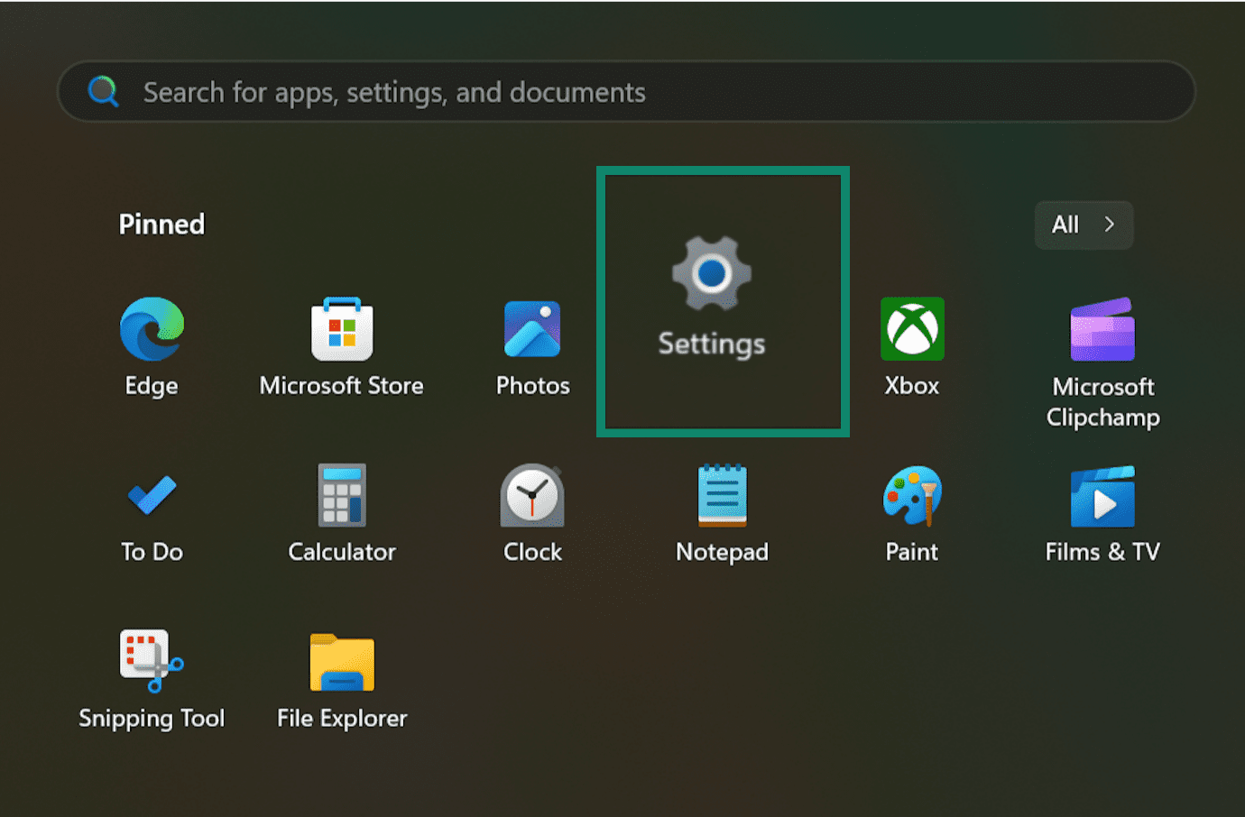 Image showing Windows Settings icon.