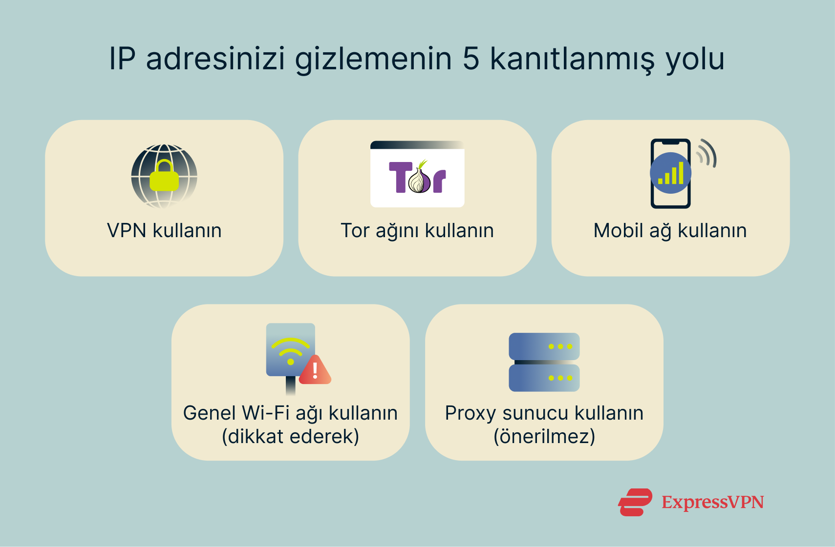 The various methods of hiding an IP address.