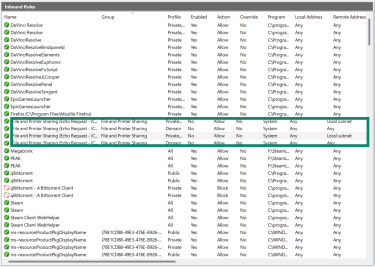 Allow File and Printer Sharing (Echo Request – ICMPv4-In) and File and Printer Sharing (Echo Request – ICMPv6-In) on Windows.