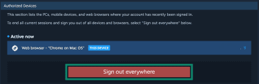 How to sign out everywhere on a Steam account.
