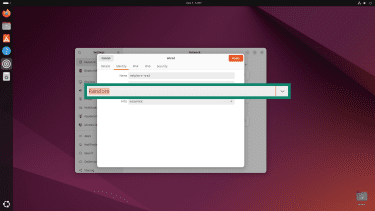 Linux Network and Internet settings page, showing MAC address randomization enabled.