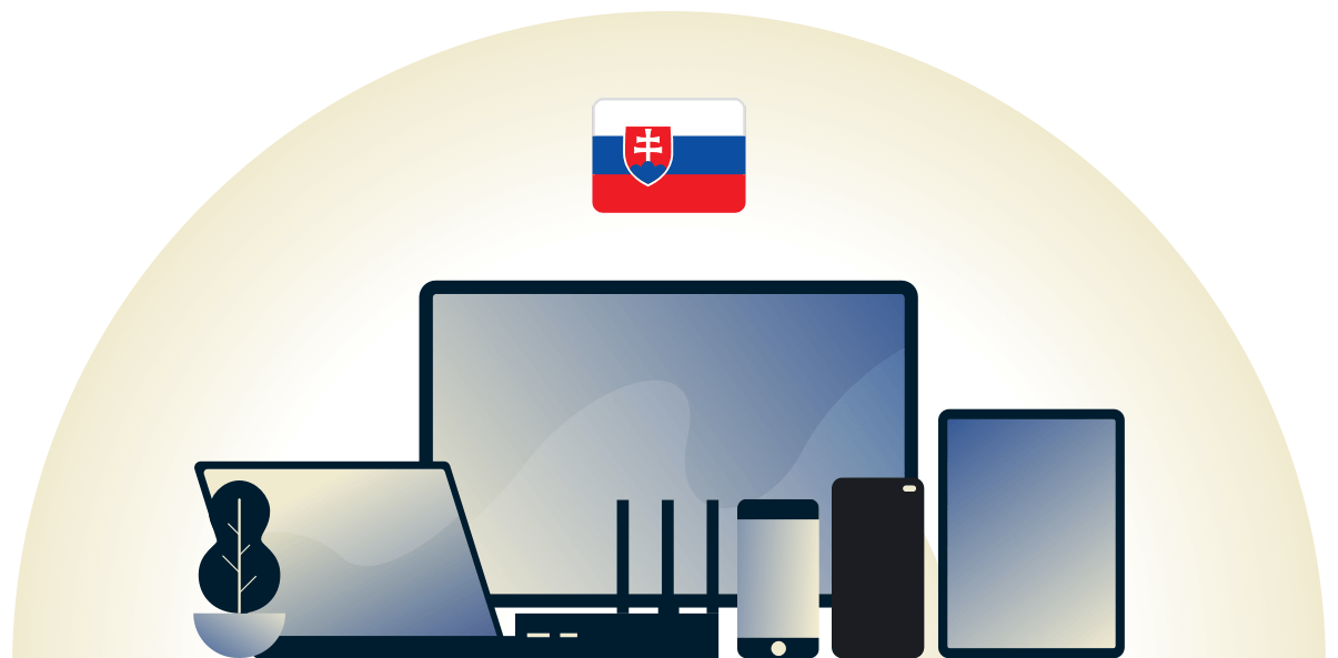 VPN suojaa eri laitteita Slovakiassa.
