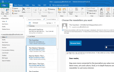 "File" option highlighted in Outlook Classic.