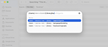 Enter path on Finder.