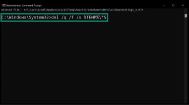 How to delete temporary files using the Windows command prompt.